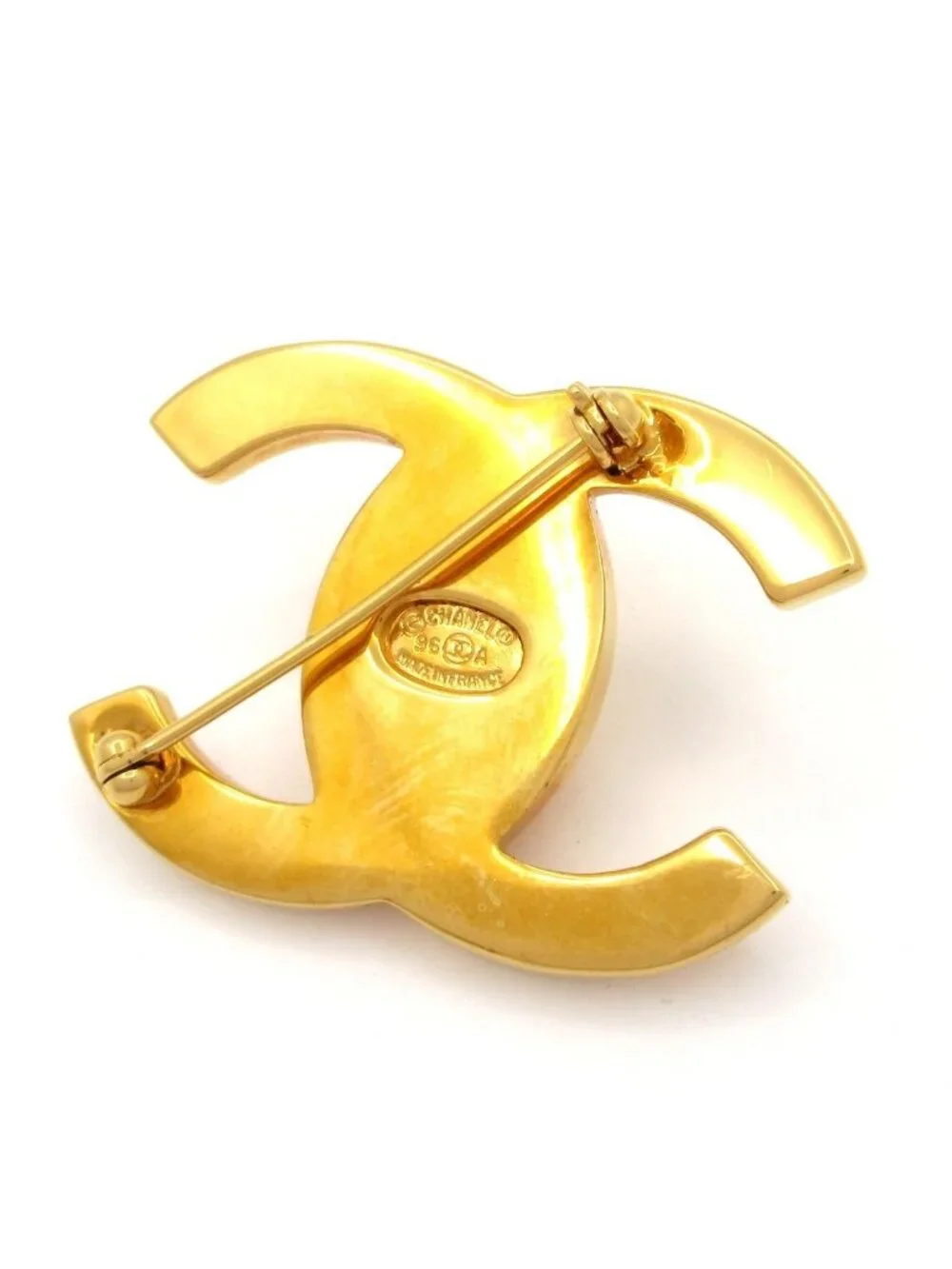 Chanel Brooch CC Logo Gold Turnlock